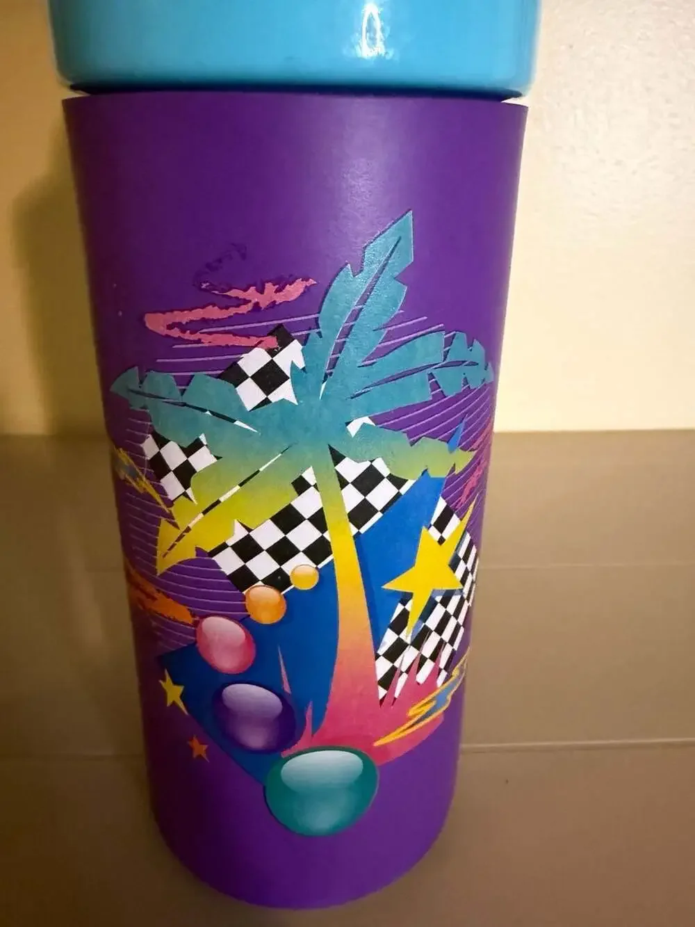 Cool Gear 24oz Retro Squishy Water Bottle with Palm Tree Design and Resealable S